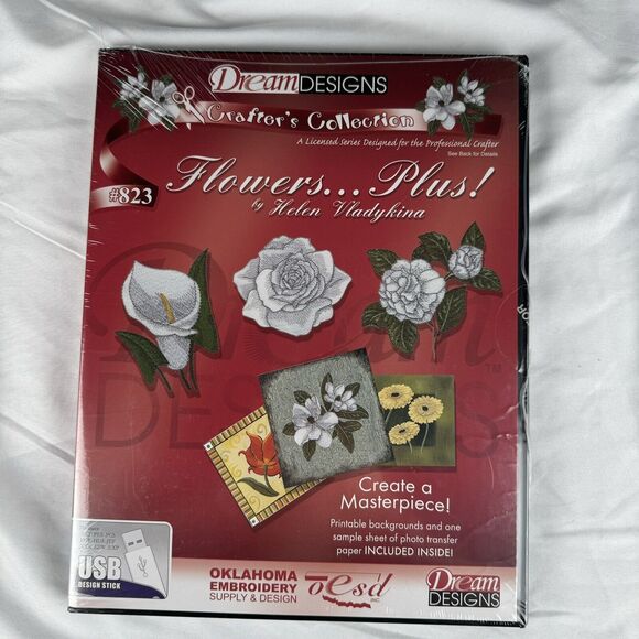 OESD Embroidery Flowers Plus! USB Multi Format Factory Sealed #823 - Picture 1 of 8